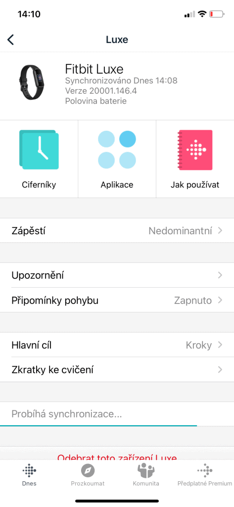 Ustawienia w aplikacji mobilnej