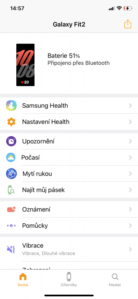 Aplikacja Galaxy Fit umożliwia skonfigurowanie bransoletki