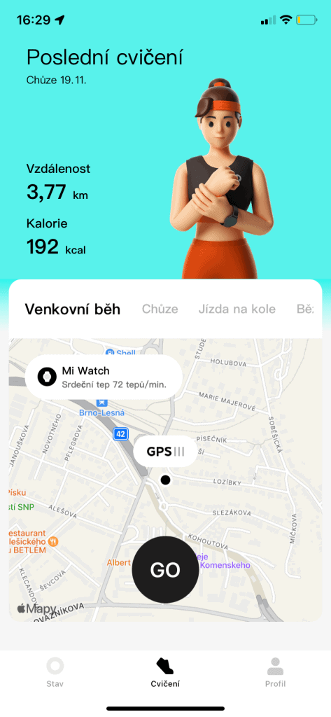 Pokazuje ilość spalonych kilokalorii