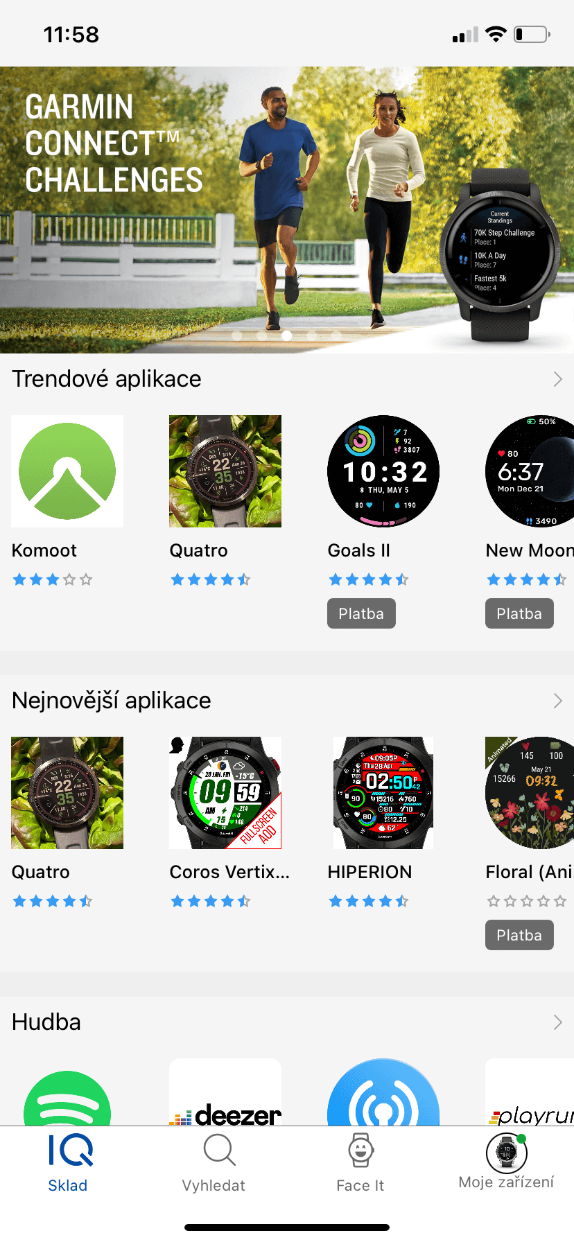 Aplikacja Garmin Connect IQ