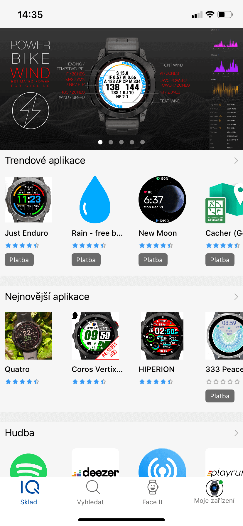 Aplikacja Garmin Connect IQ