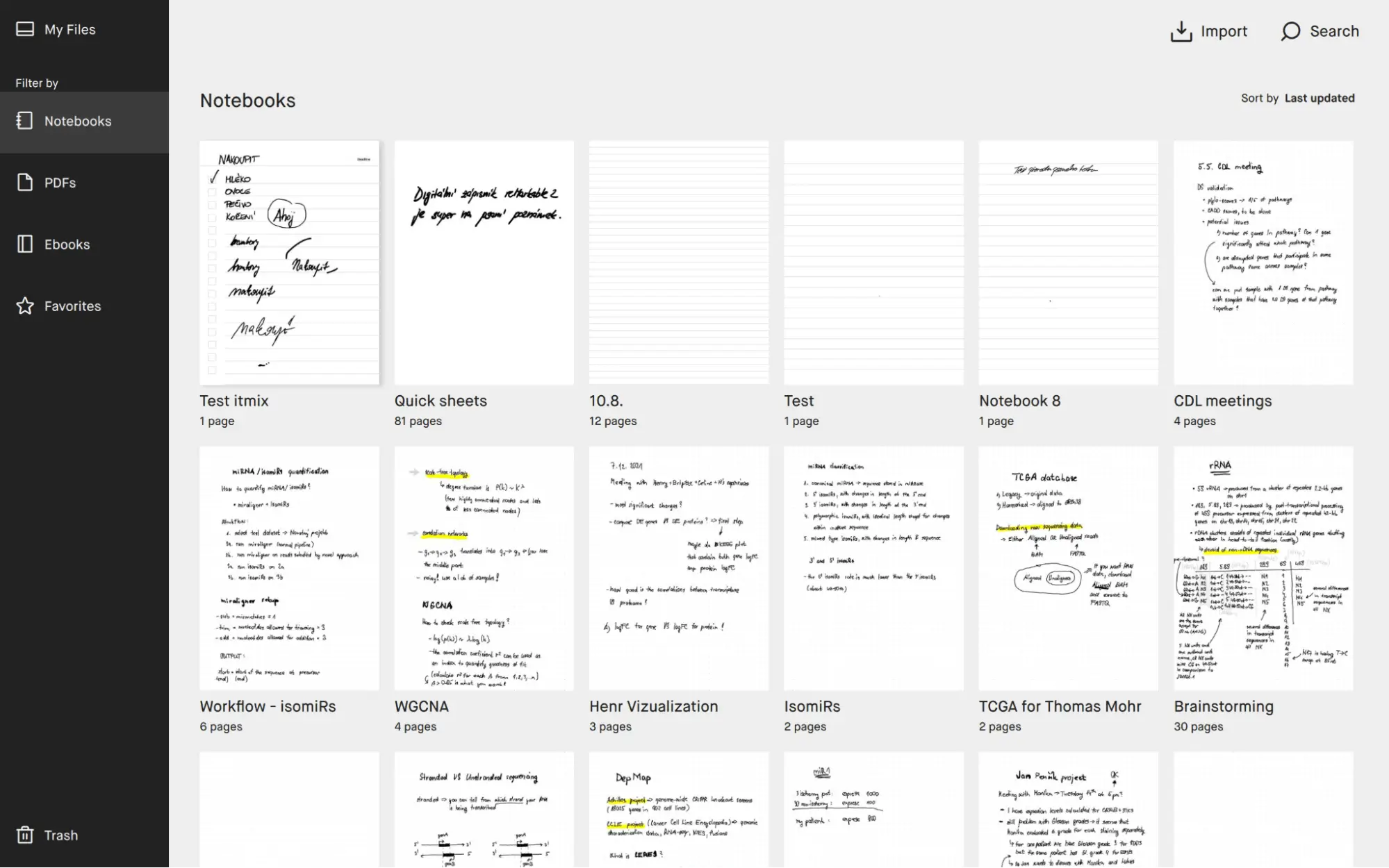 Wszystkie zapisane notatki