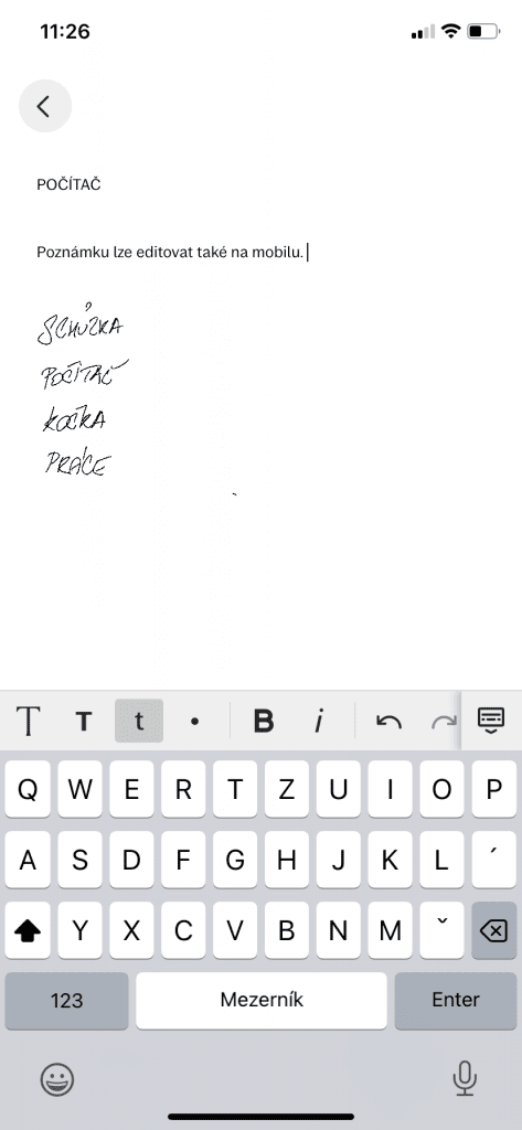 Edycja notatek na telefonie komórkowym