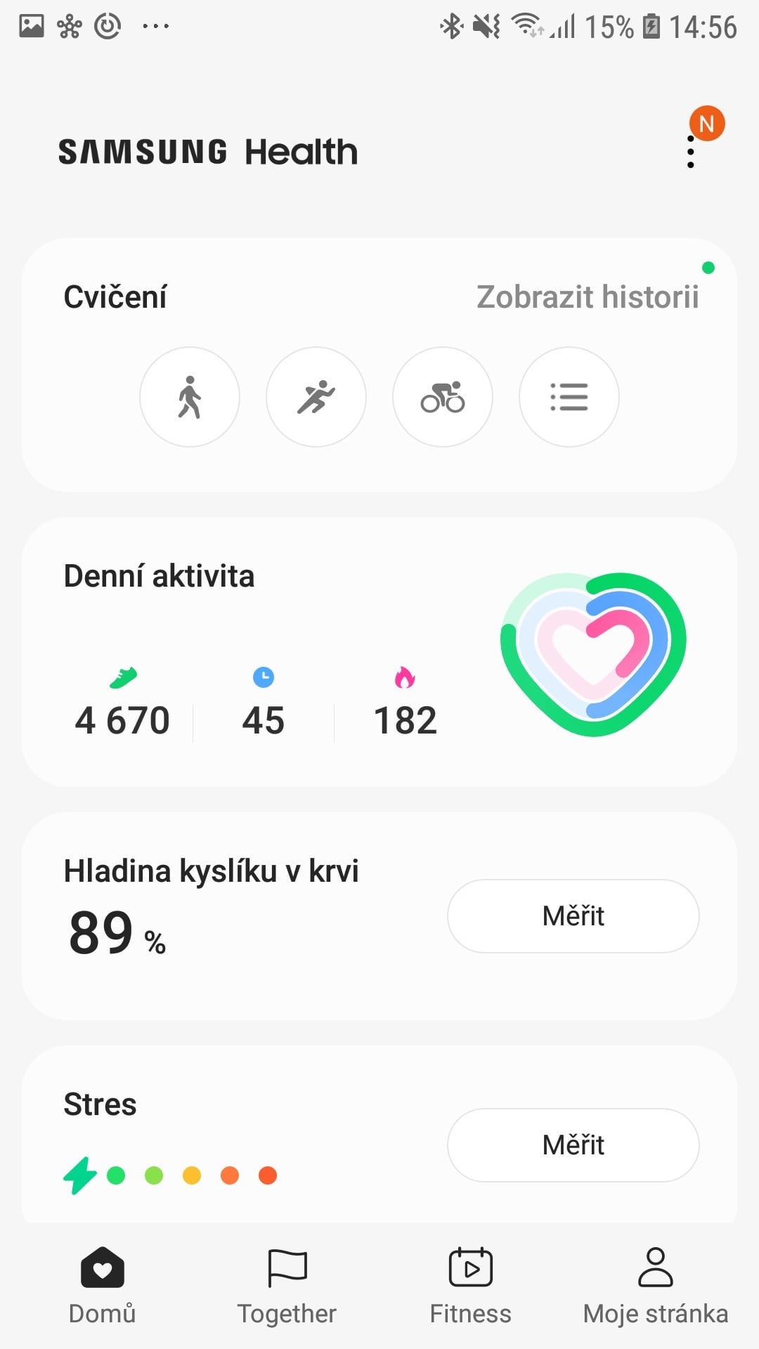 Ekran główny Samsung Health