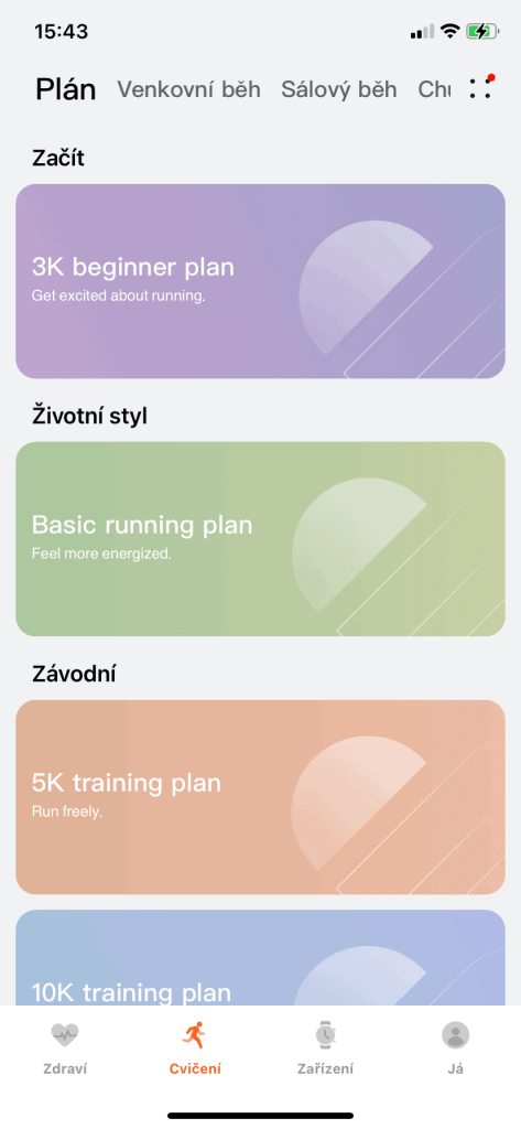 Można skonfigurować plan ćwiczeń