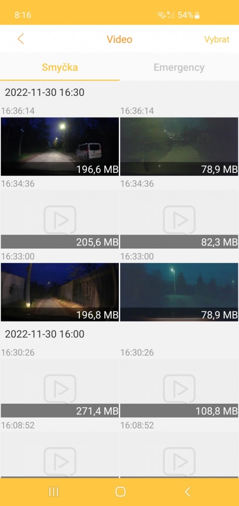 Nagrania są podzielone na dwie kategorie