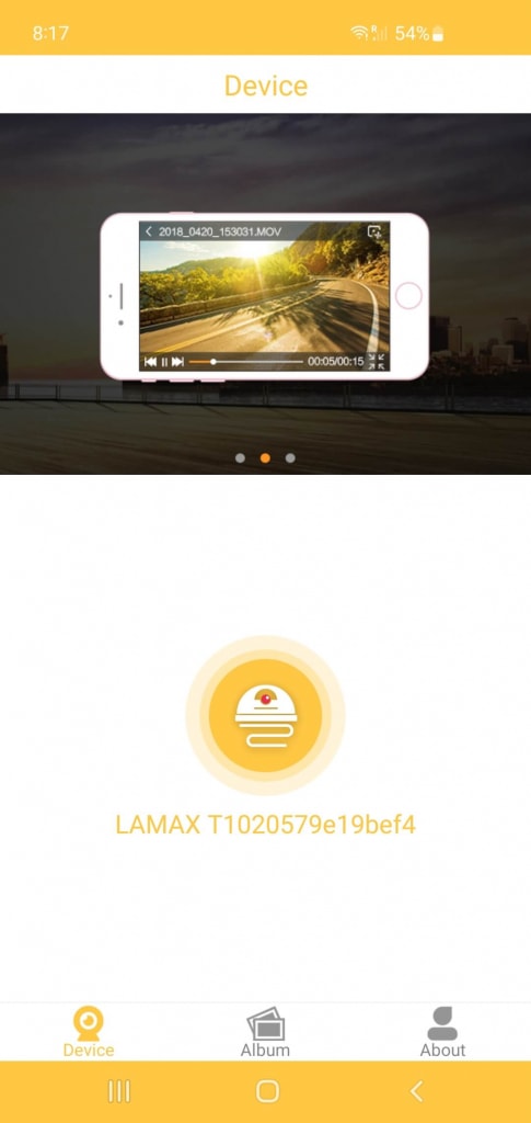 Po uruchomieniu aplikacji należy wybrać podłączoną kamerę