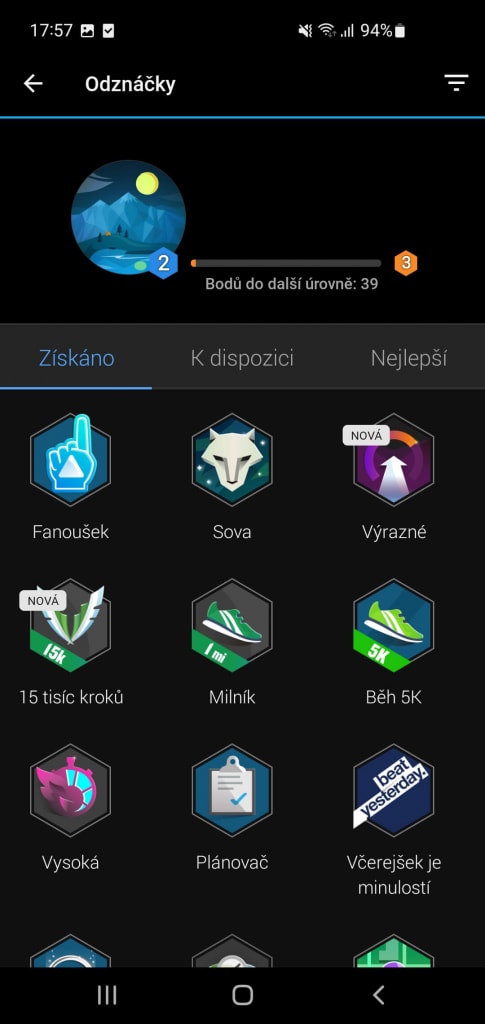 Odznaki w aplikacji są miłym akcentem