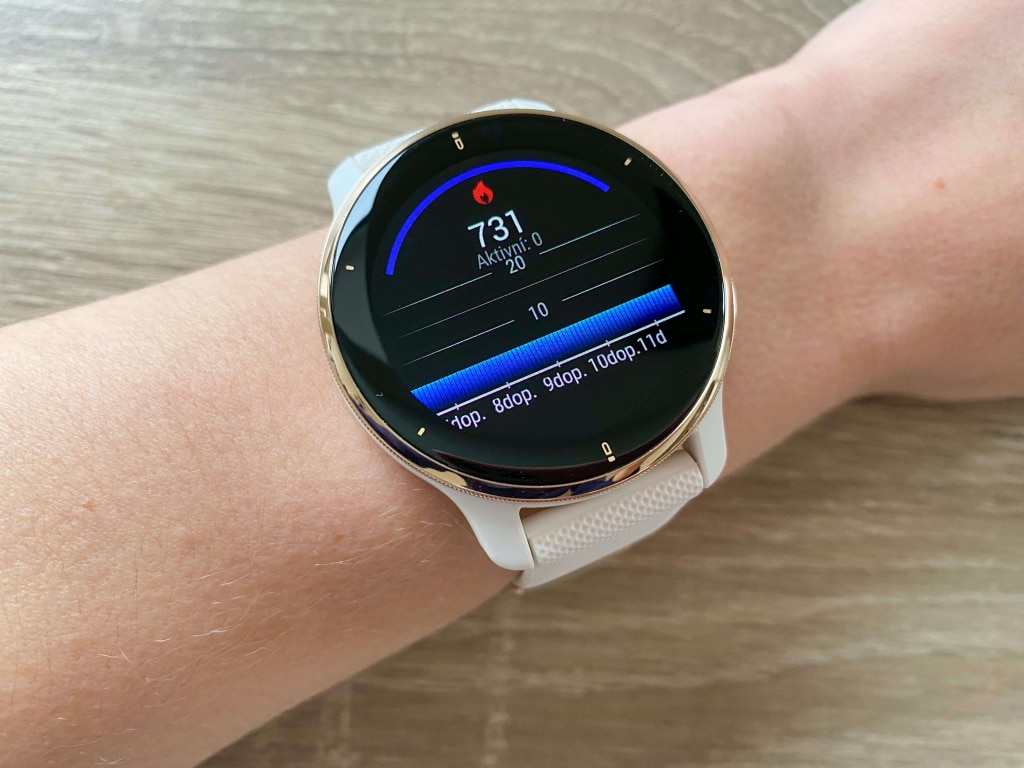 Aktywnym spalonym kaloriom towarzyszy czytelny wykres