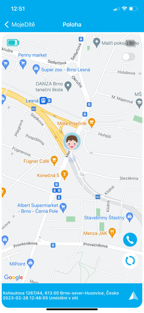 Wyświetlanie pozycji dziecka