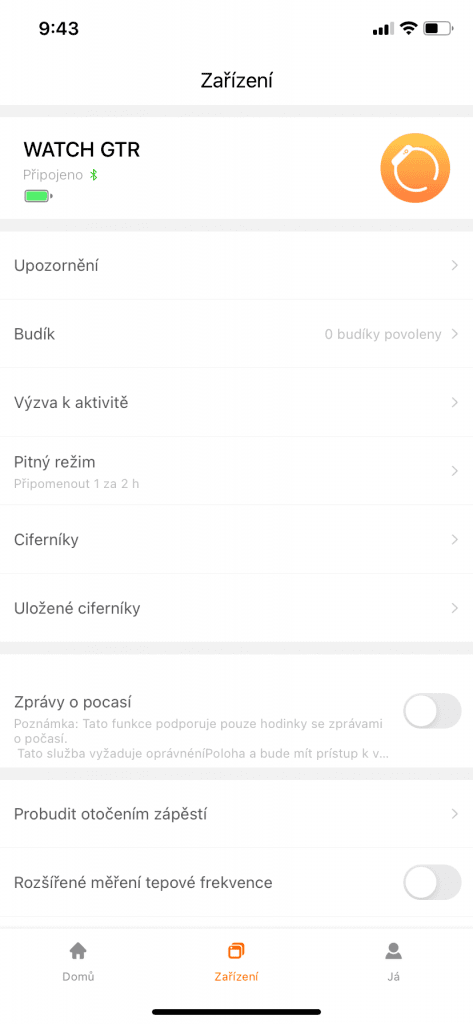 Ustawienia zegarka