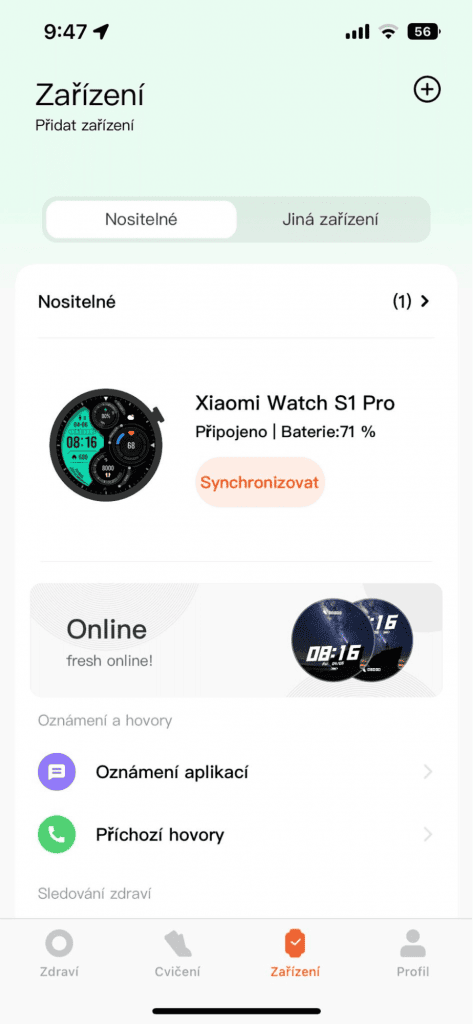 Po sparowaniu można dokonać różnych ustawień w aplikacji