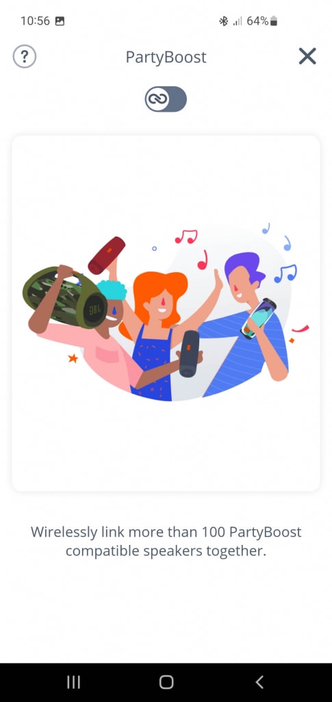 Funkcja PartyBoost umożliwia synchronizację wielu głośników JBL