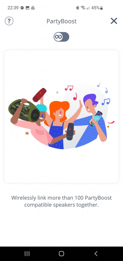 Tryb PartyBoost synchronizuje dźwięk z wielu głośników JBL