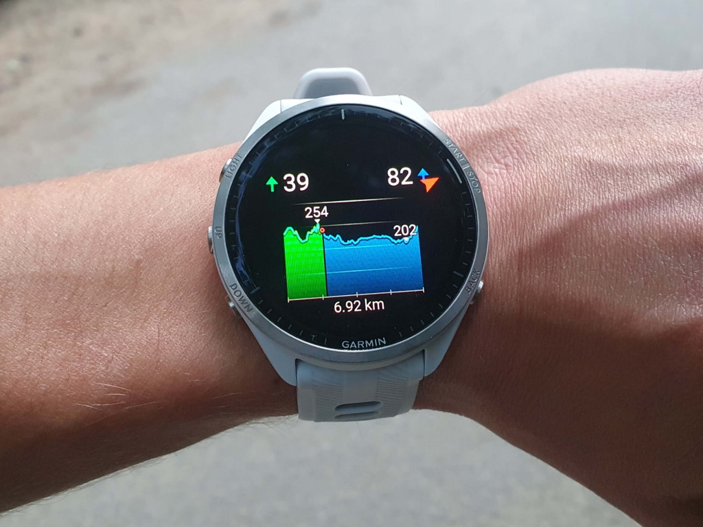 Gdy jesteś aktywny na trasie, którą utworzyłeś, możesz zobaczyć jej profil wysokościowy