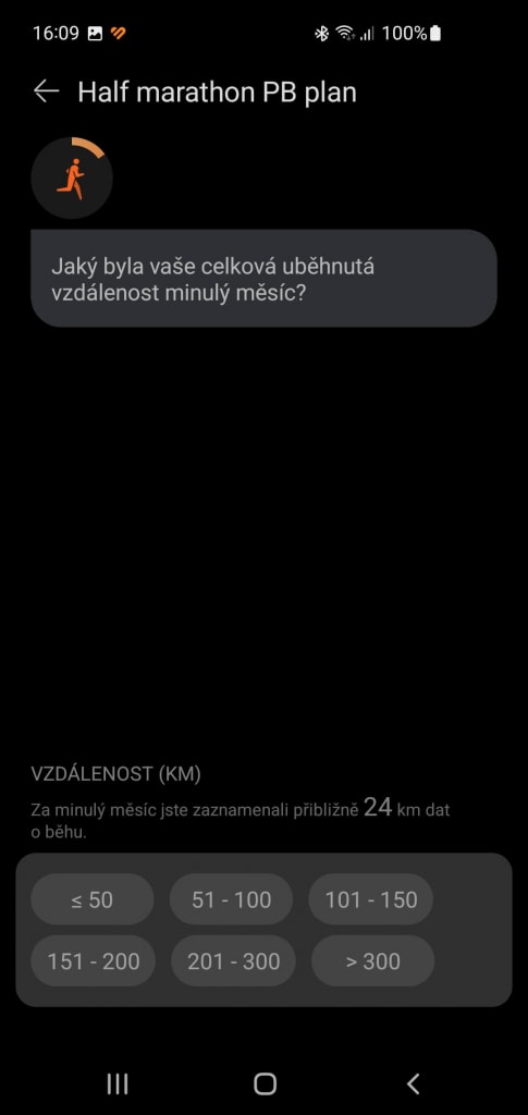 W trzecim kroku wybierasz dystans osiągnięty w ostatnim miesiącu