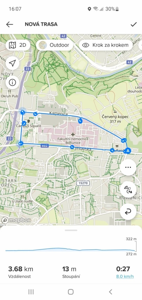 Utworzony obszar jest wyraźnie zaznaczony na mapie