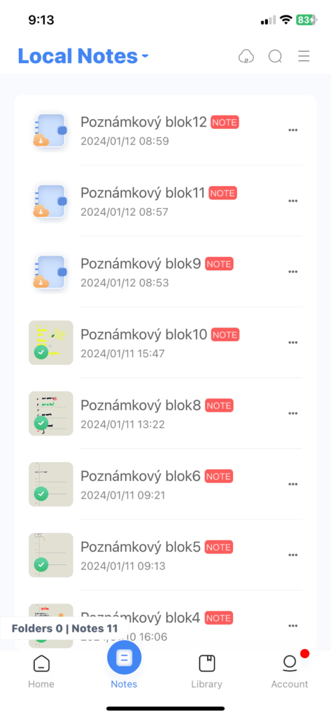 Synchronizacja notatek