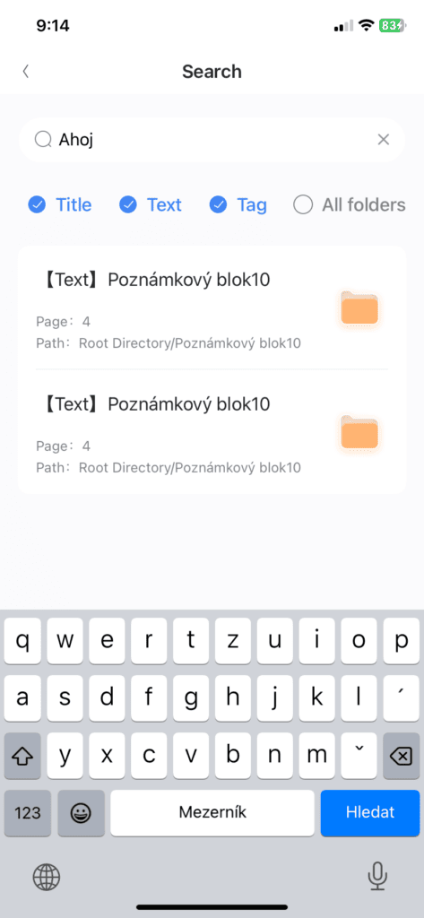 Wyszukiwanie w notatkach