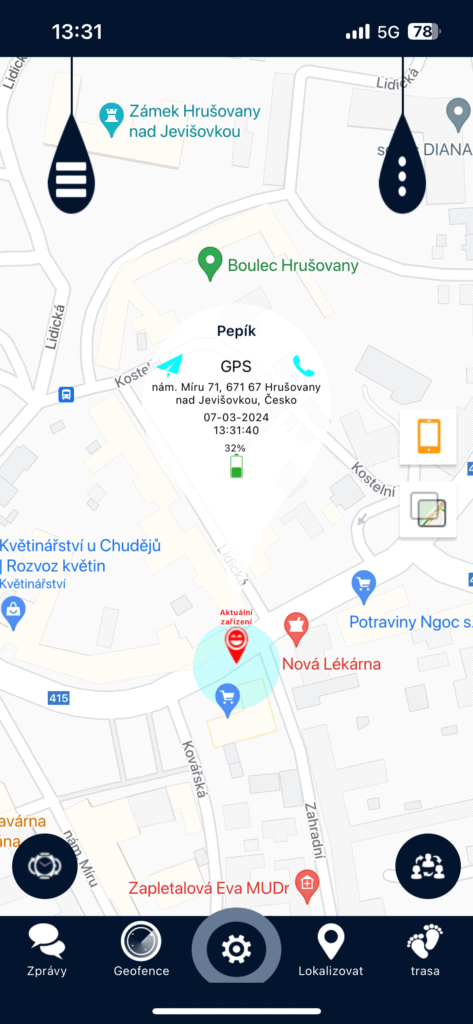 Wyświetlanie bieżącej lokalizacji