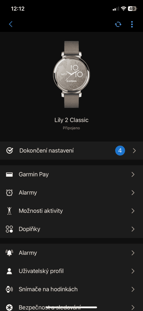 Ustawienia smartwatcha