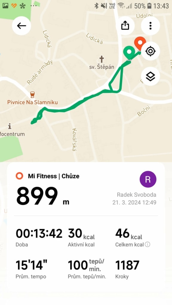 Rejestrowanie trasy podczas marszu