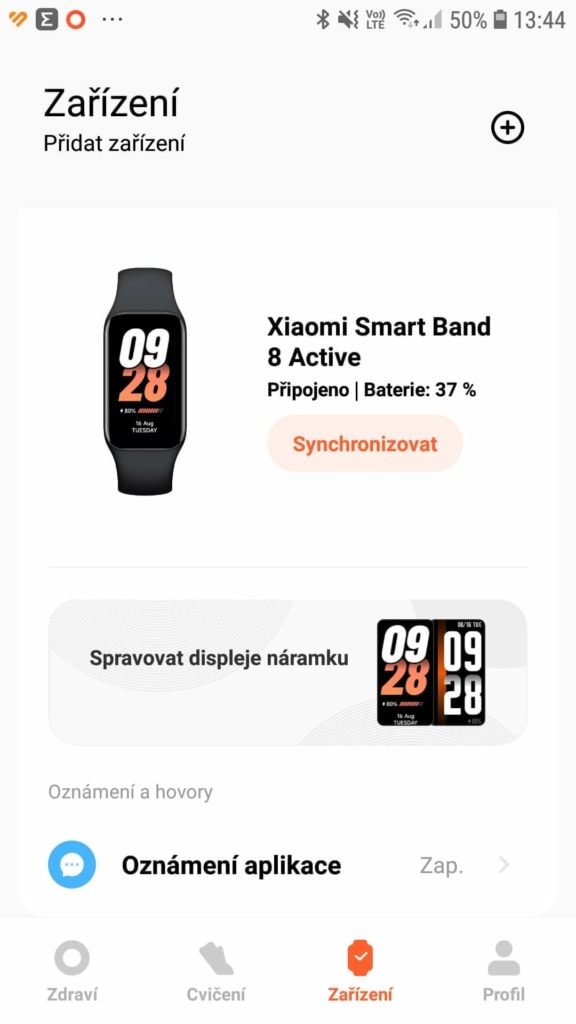 Ustawienia bransoletki fitness