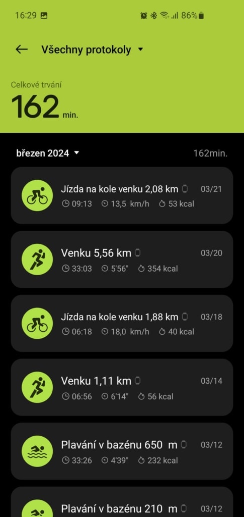 W aplikacji można również znaleźć wszystkie dzienniki aktywności