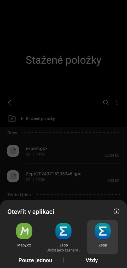 Otwórz plik za pomocą aplikacji Zepp