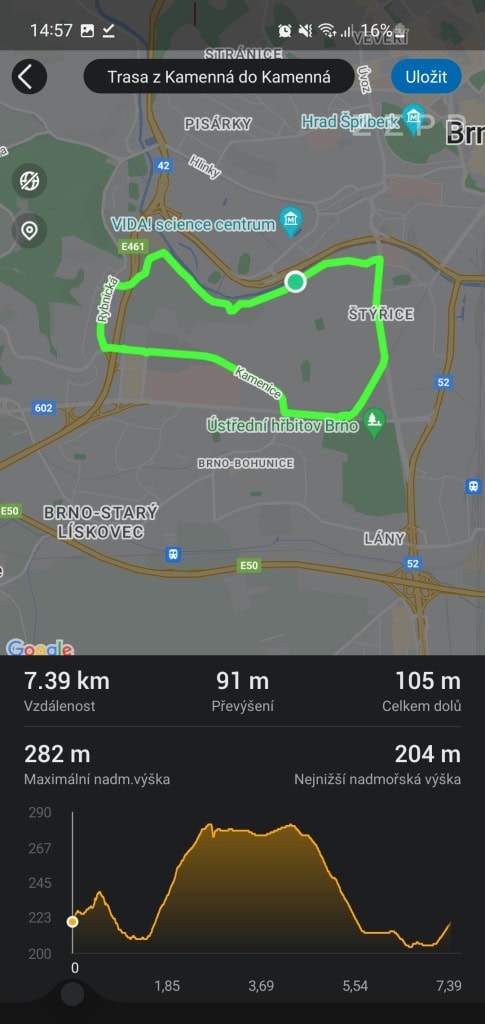 Gotową trasę można wyświetlić przed zapisaniem