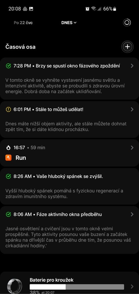 Na osi można również znaleźć rekordy aktywności