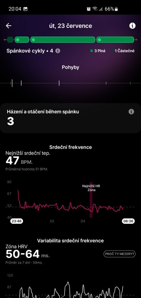 Pierścień mierzy również zmienność tętna podczas snu