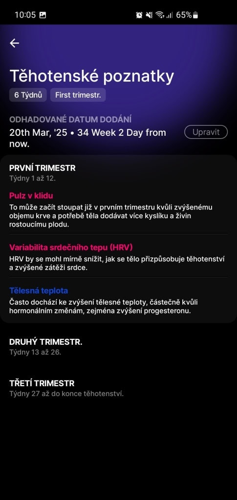 Dla każdego trymestru dostępne są inne wskazówki