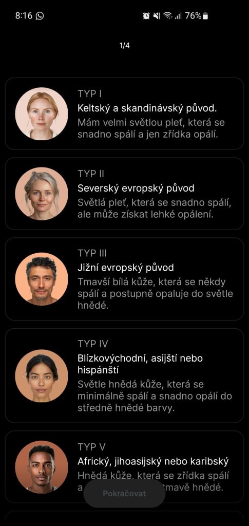 Przy wyborze fototypu należy kierować się opisami