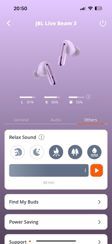 Lub relaksujące dźwięki
