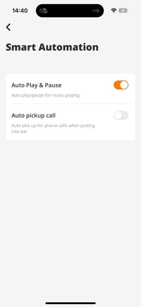 Na przykład włączyć automatyczne wykrywanie ucha