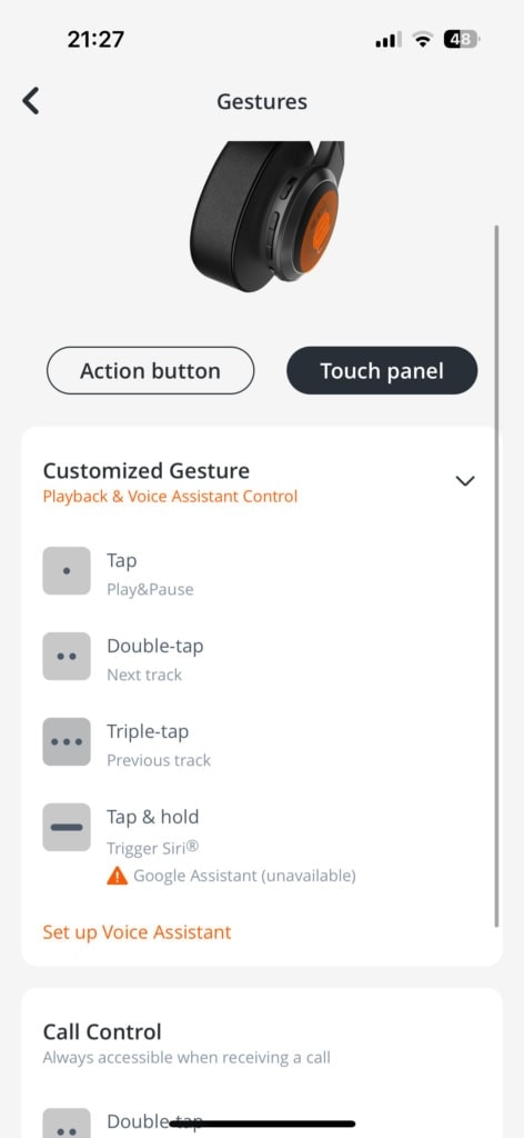 Bliższa regulacja sterowania dotykowego