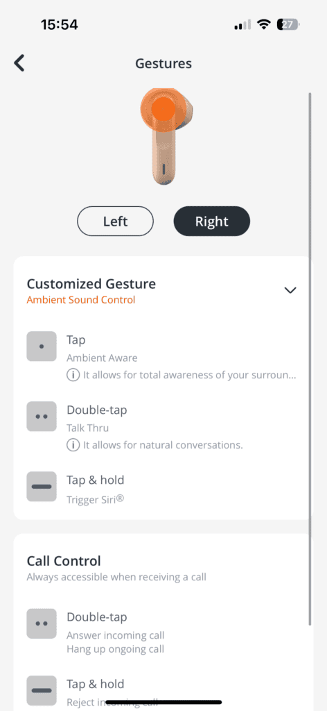 Rozmieść elementy sterujące dla każdej słuchawki