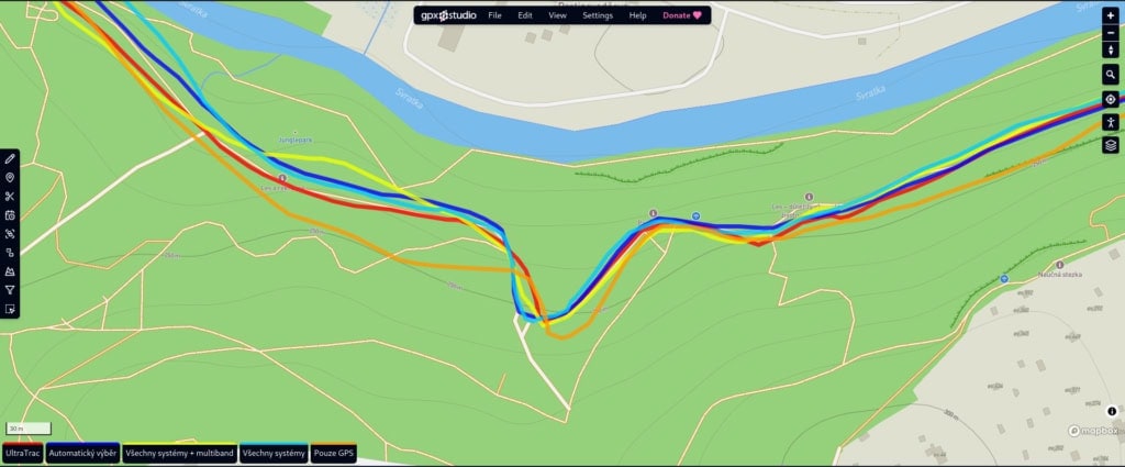Dokładność różnych ustawień satelitów