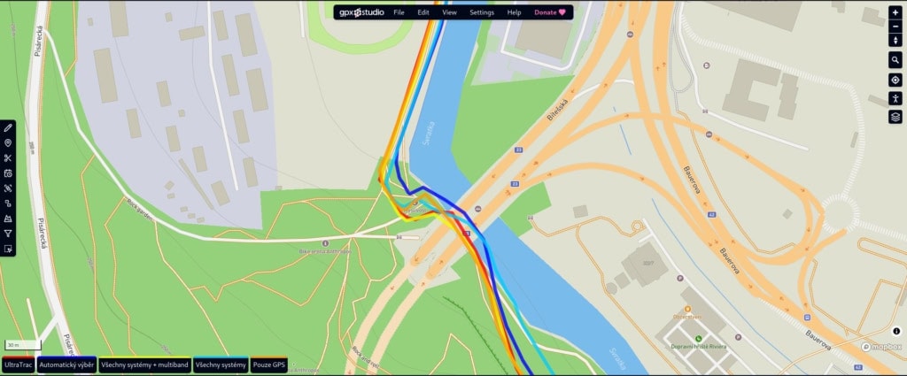 Dokładność różnych ustawień satelitów