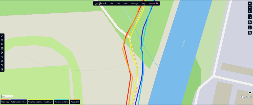 Dokładność różnych ustawień satelitów