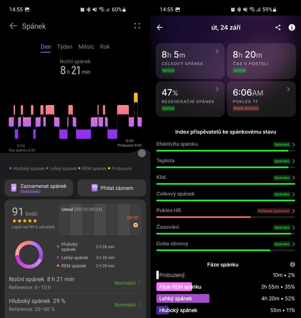 Porównanie z Ultrahuman Ring Air (po prawej)
