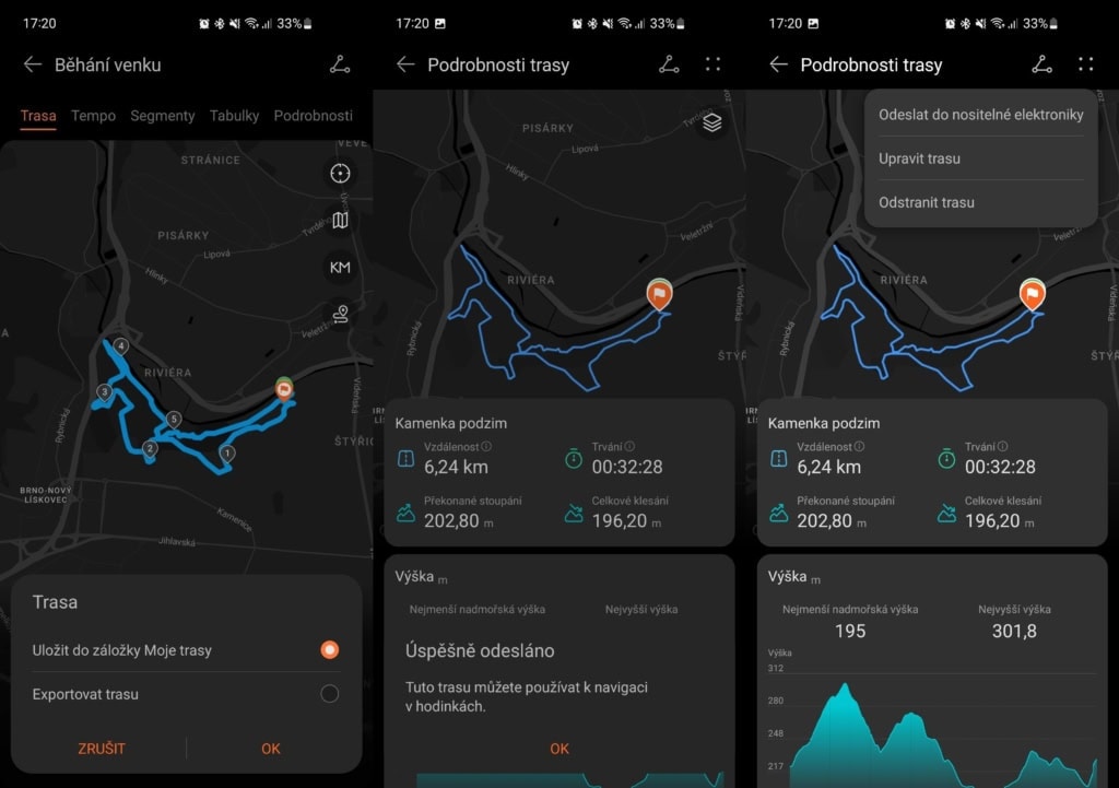 Do nawigacji można użyć trasy, która została już wcześniej wybrana