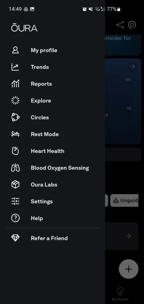 Menu boczne z dodatkowymi funkcjami