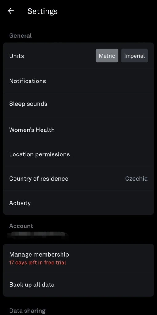 Ustawienia dzwonka i konta można zmienić w aplikacji