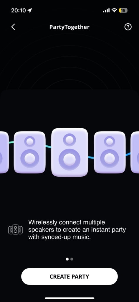 Ekran startowy PartyTogether