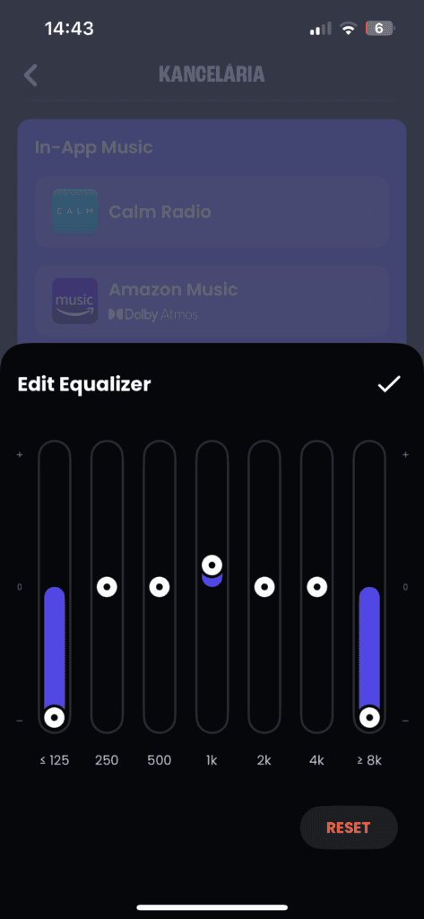 Ustawienia korektora dźwięku