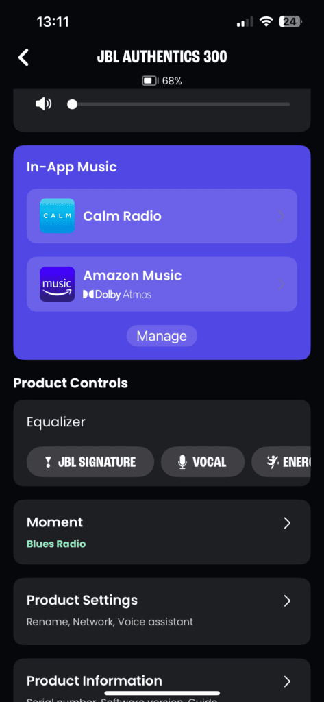 Znajdziesz tu również aktualny stan baterii