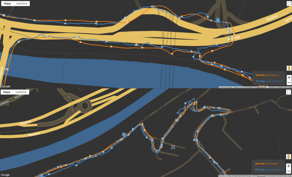 Porównanie GPS Google Pixel Watch 3 i Amazfit Balance