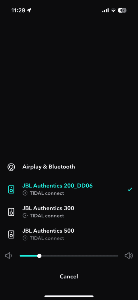 Głośnik obsługuje TIDAL